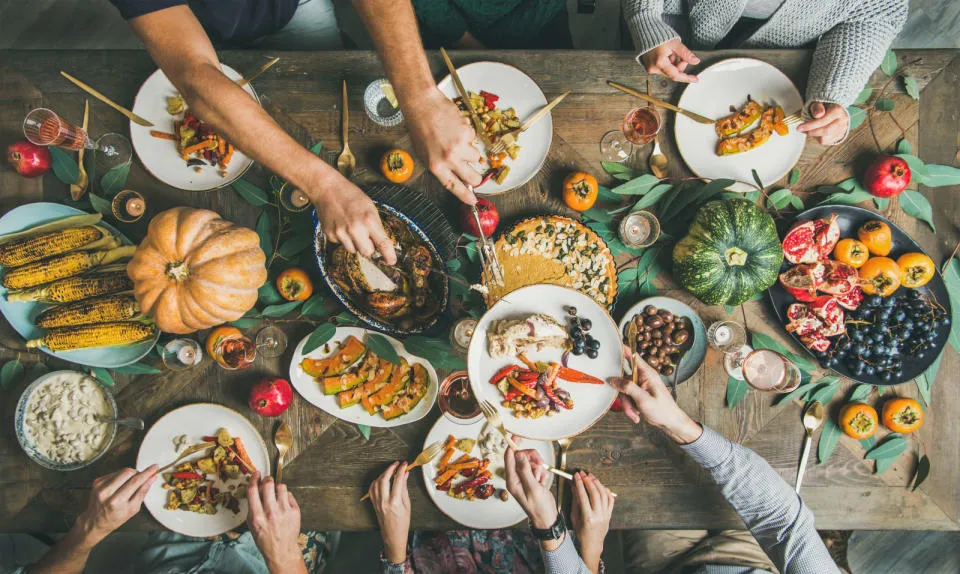 dinner table during festive season